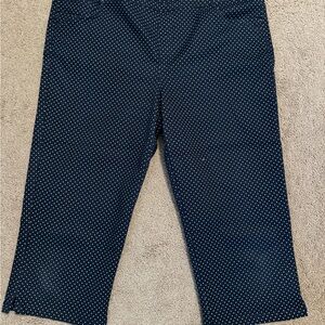 Great Northwest Clothing Company Dark Blue Polka Dot Capris